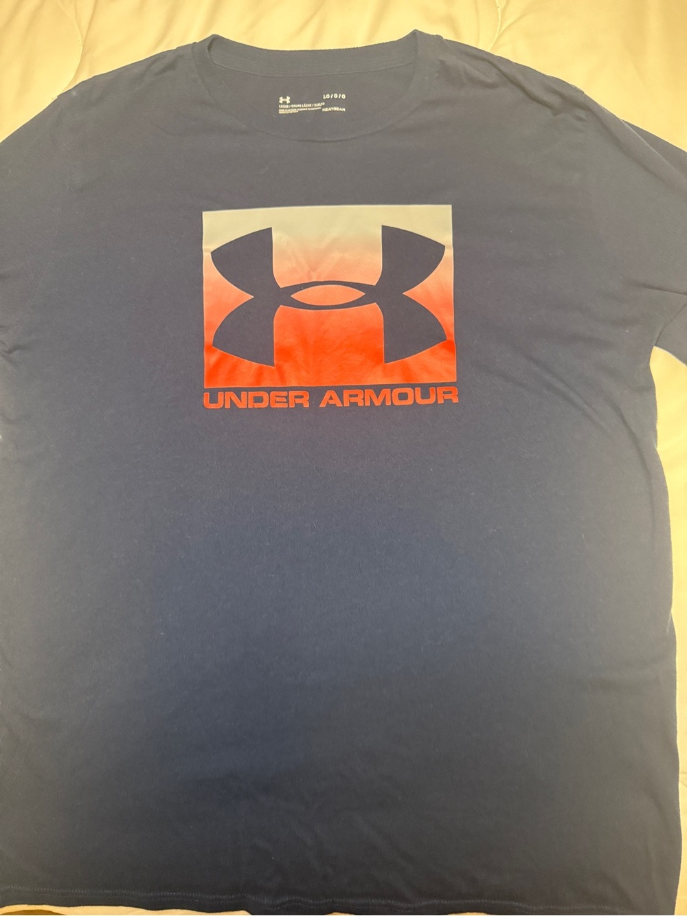 Under Armour Navy T-Shirt with Red Gradient Logo